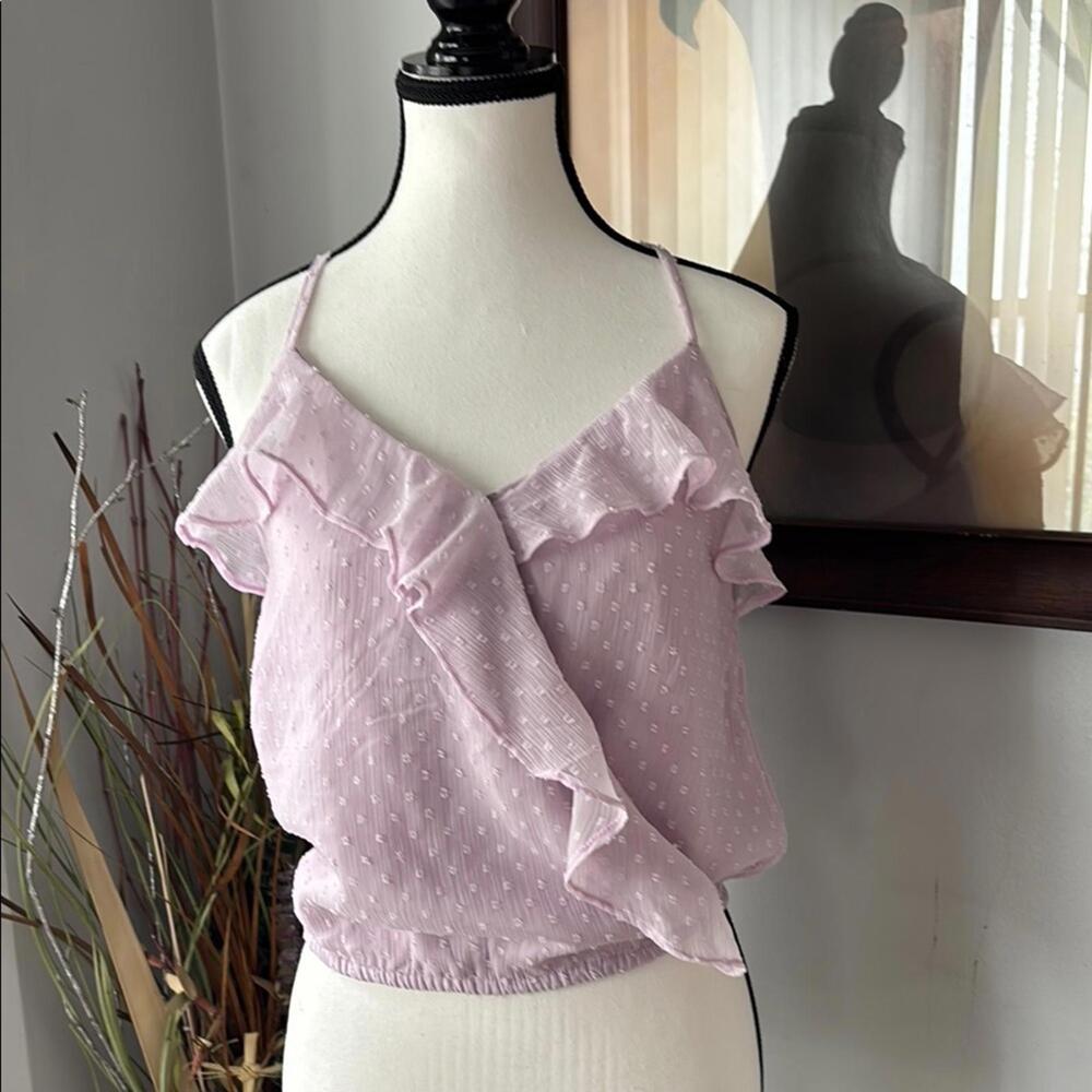 Hollister Ruffled Lilac Crop Top - Size S